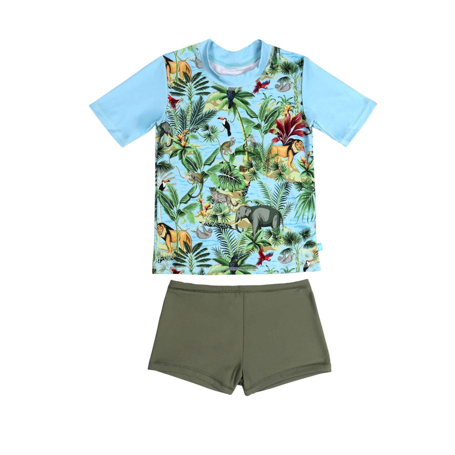 Boys ( Sizes 00-12) Salty Ink Rashvest Set | 409 Treasure Set Island