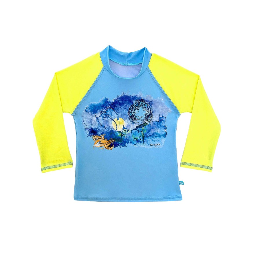 Boys ( Sizes 00-12) Salty Ink Rashvest Set | 407 Cosmik Long Sleeve Rashvest Dragon