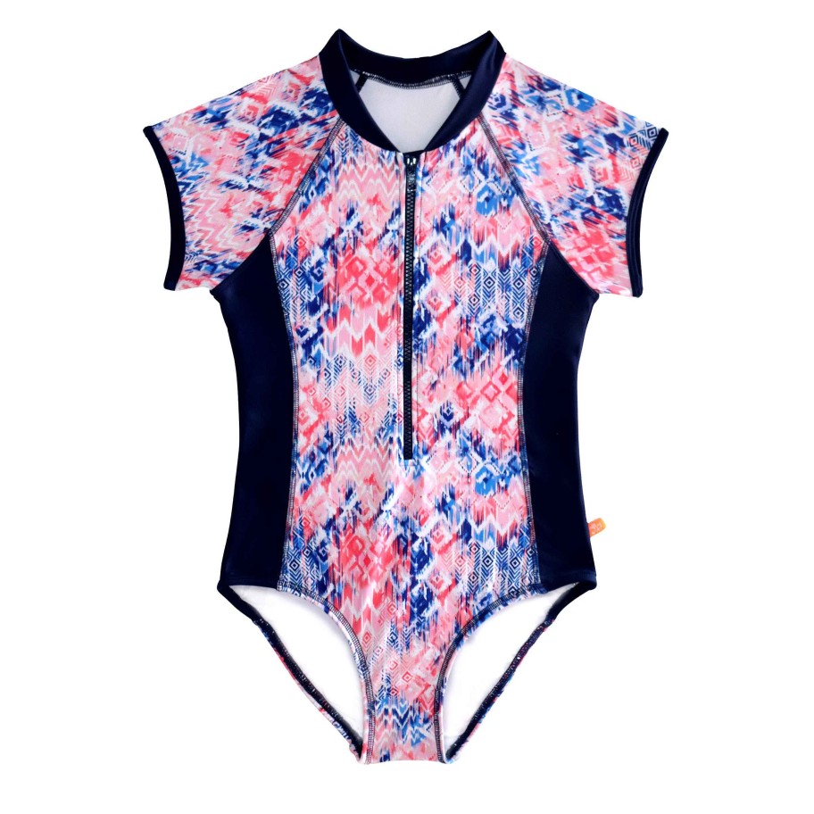 Sista ( Girls Sizes 8-16 ) Salty Ink Surf Suit | 1390 Vintage Short Sleeve Surfsuit Vacay