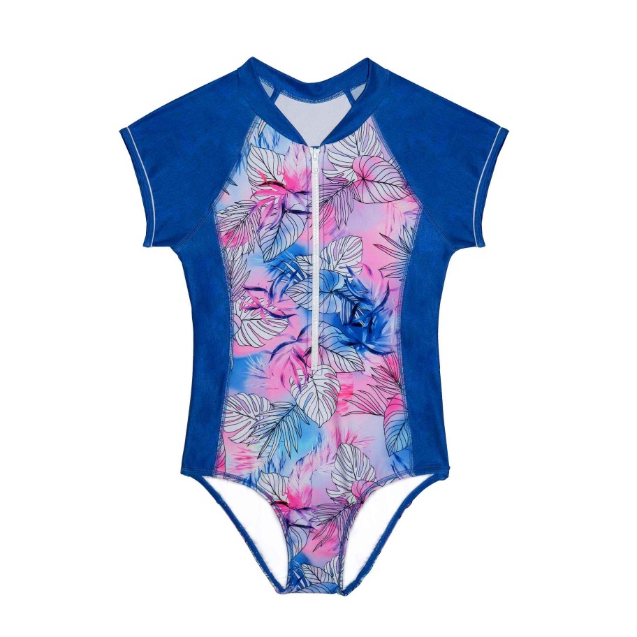 Sista ( Girls Sizes 8-16 ) Salty Ink Surf Suit | 1428 Coral Coast Short Sleeve Surfsuit