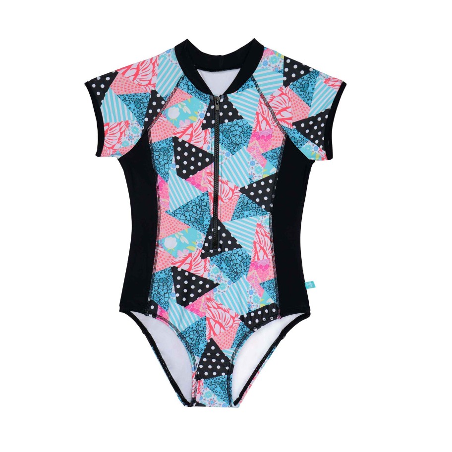 Sista ( Girls Sizes 8-16 ) Salty Ink Surf Suit | 1414 South Beach Surfsuit Blue