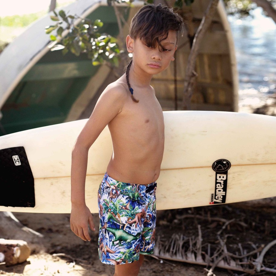 Boys ( Sizes 00-12) Salty Ink Boardshort | 411 Safari Boardshort Dino