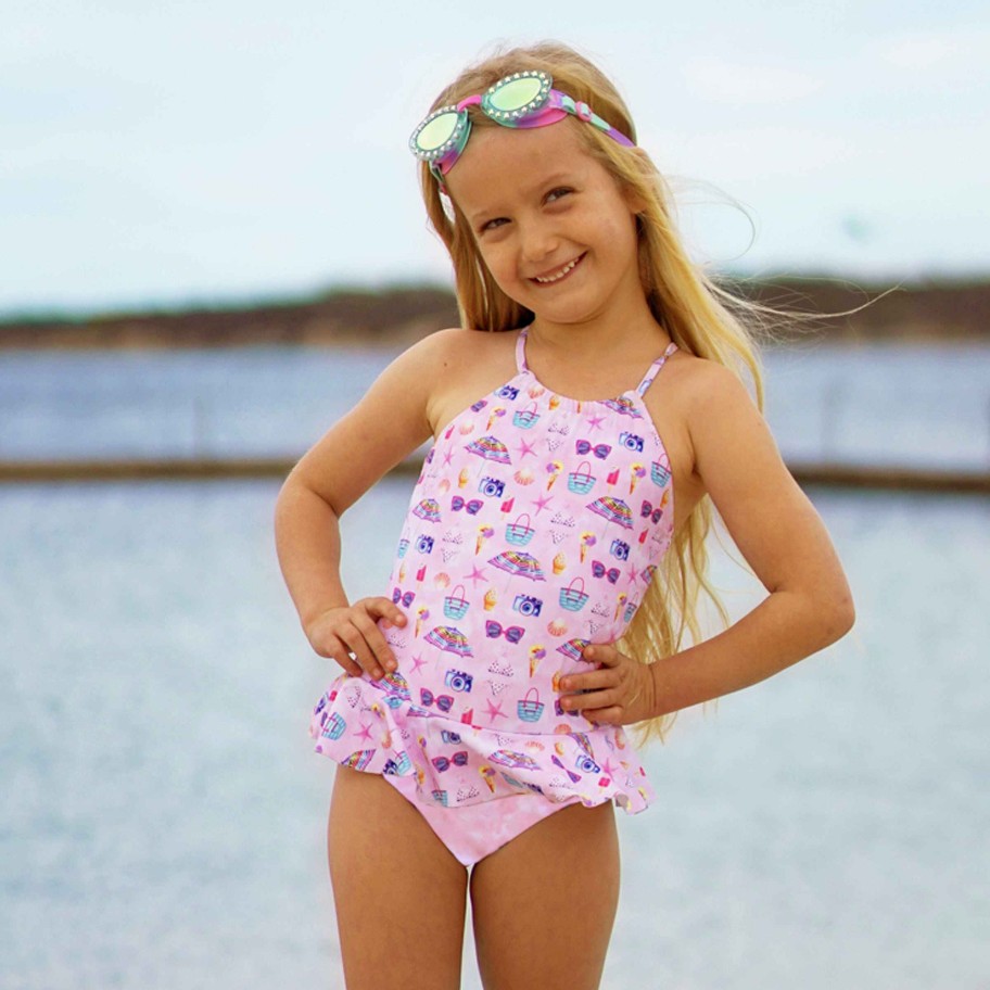 Lil Sista ( Girls Sizes 00-7 ) Salty Ink One Piece | 1309 Miss One Piece Seaside