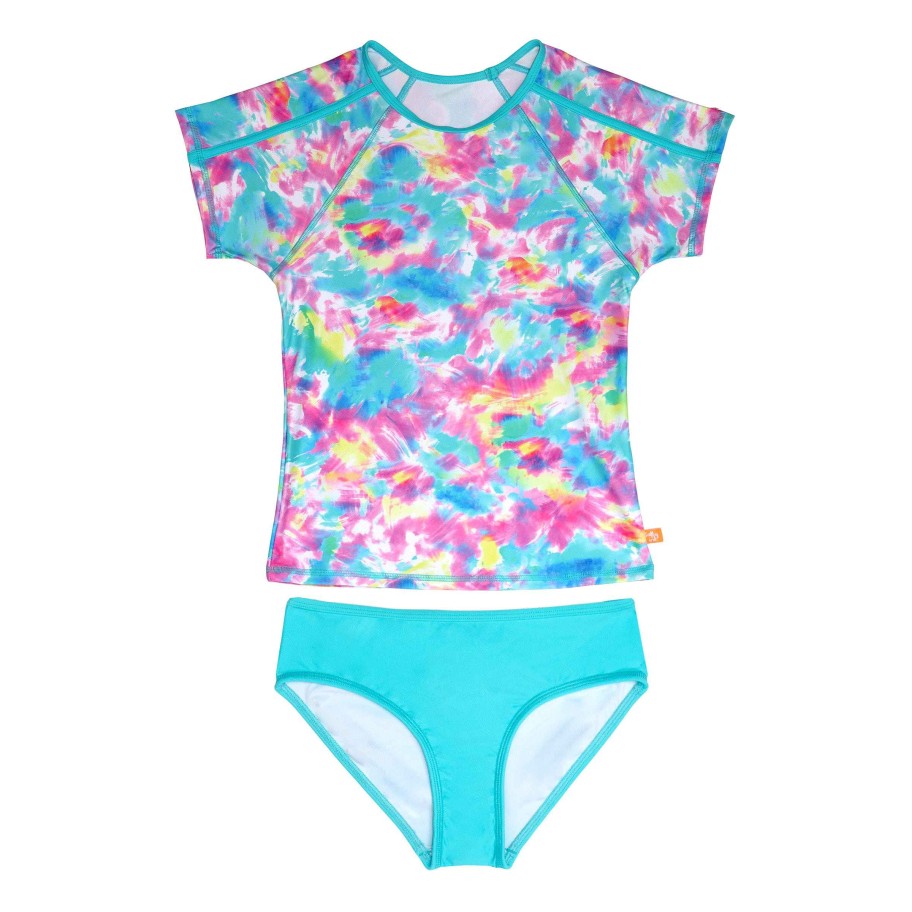 Sista ( Girls Sizes 8-16 ) Salty Ink Rashvest Set | 1284 Island Girl Seaspray Rashvest Set Sea Spray