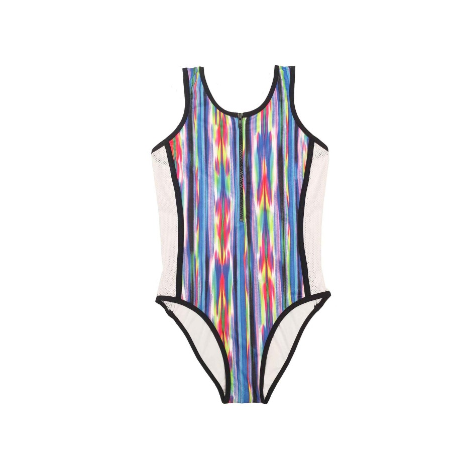 Ladies ( Sizes 6-18 ) Salty Ink One Piece | 245 Stripe One Piece Sunset