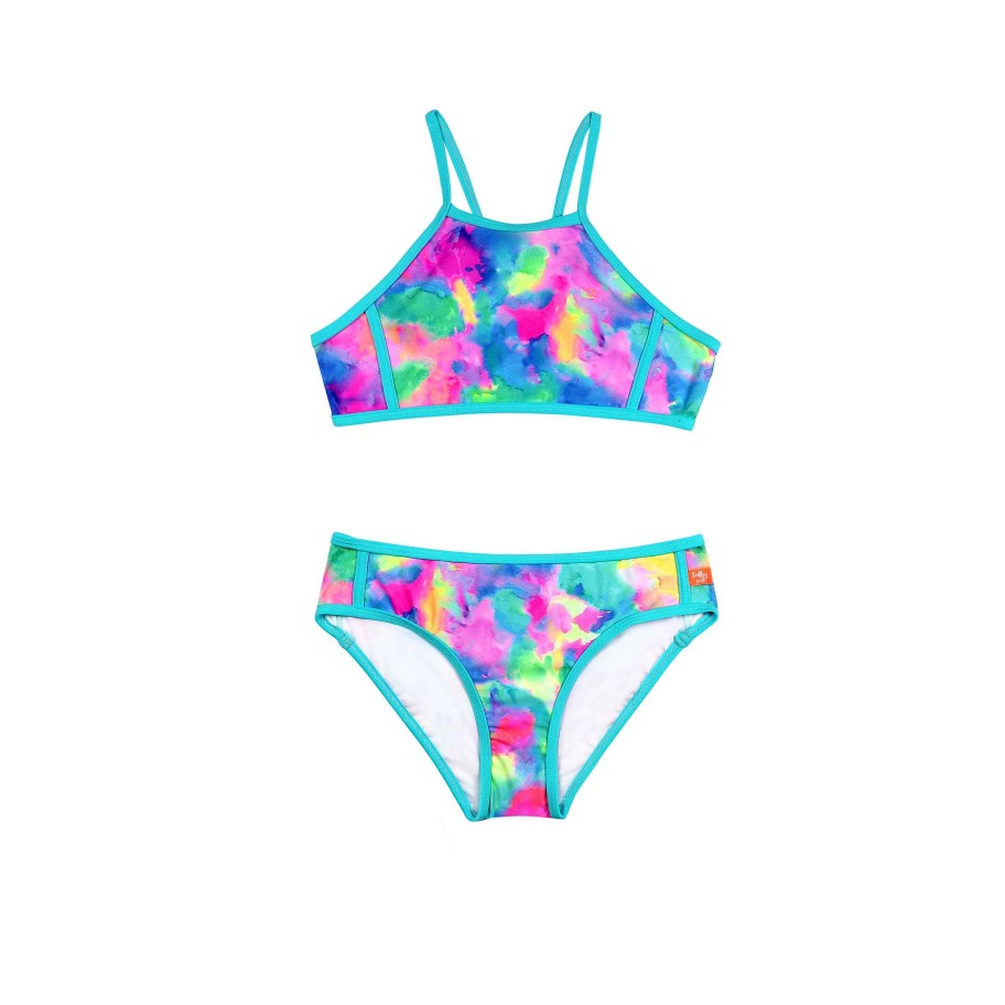 Sista ( Girls Sizes 8-16 ) Salty Ink Bikini | 1322 Jungle Fever Bikini Neon