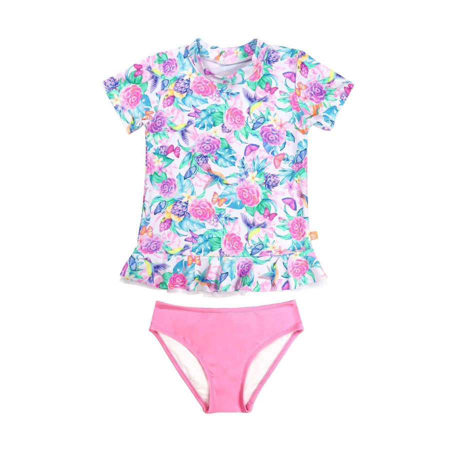 Lil Sista ( Girls Sizes 00-7 ) Salty Ink Rashvest Set | 1328 Miss Sunvest Set Hawaii