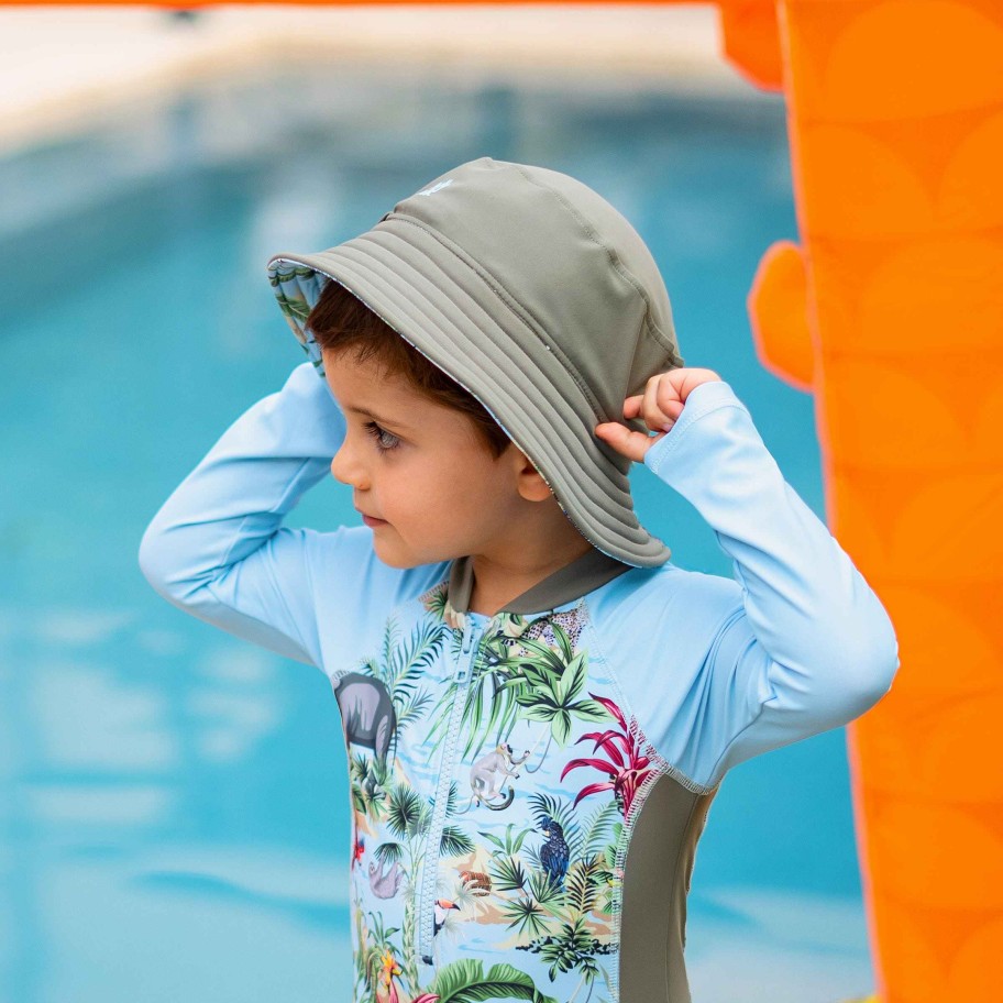 Boys ( Sizes 00-12) Salty Ink Swim Hat | 404 Treasure Sunhat Island