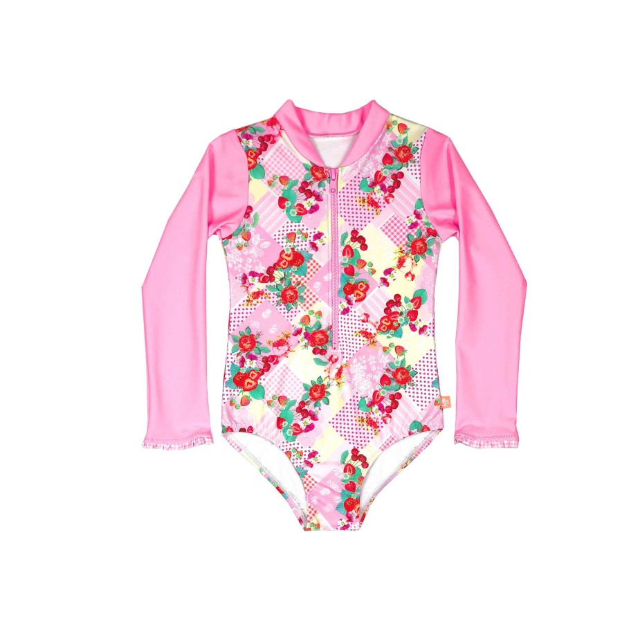 Lil Sista ( Girls Sizes 00-7 ) Salty Ink Sunsuit | 1195 Miss Polly Sunsuit Strawberry