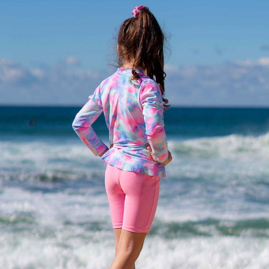 Lil Sista ( Girls Sizes 00-7 ) Salty Ink Rashvest | 125 Miss Dreamer Long Sleeve Rashvest Tye Dye