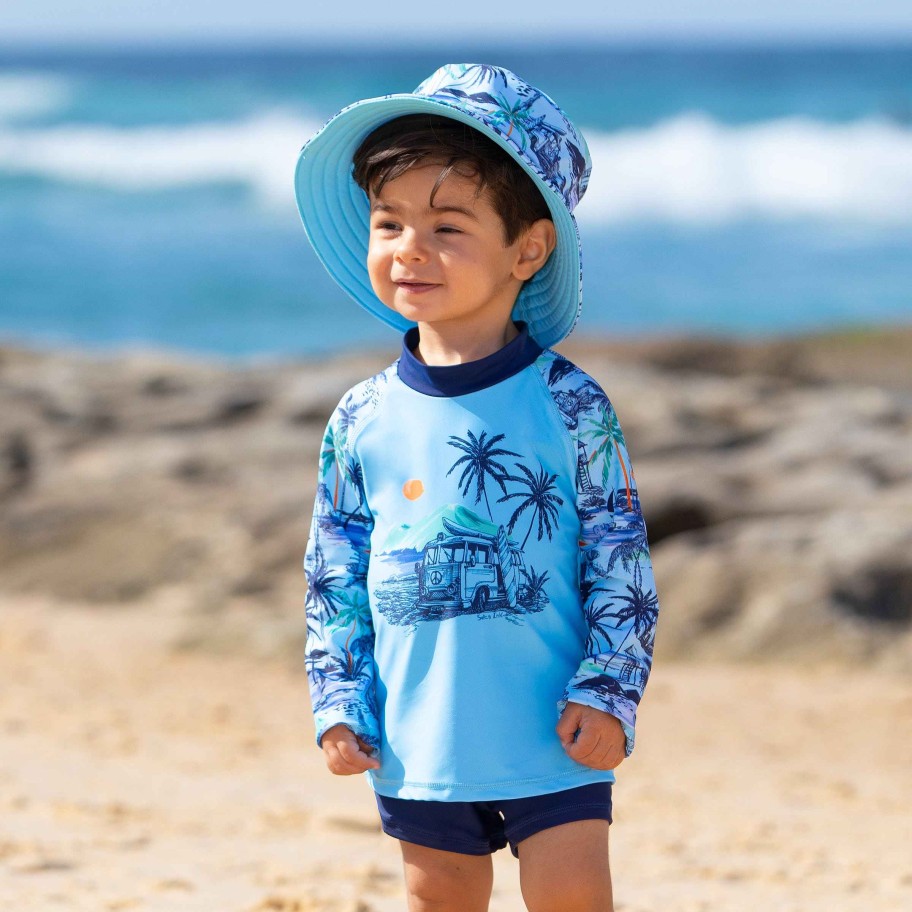 Boys ( Sizes 00-12) Salty Ink Rashvest Set | 410 Long Sleeve Rashvest Set Vintage Surf