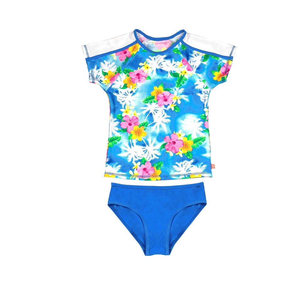 Sista ( Girls Sizes 8-16 ) Salty Ink Rashvest Set | 1152 Coco Palms Rashvest Set Tropical