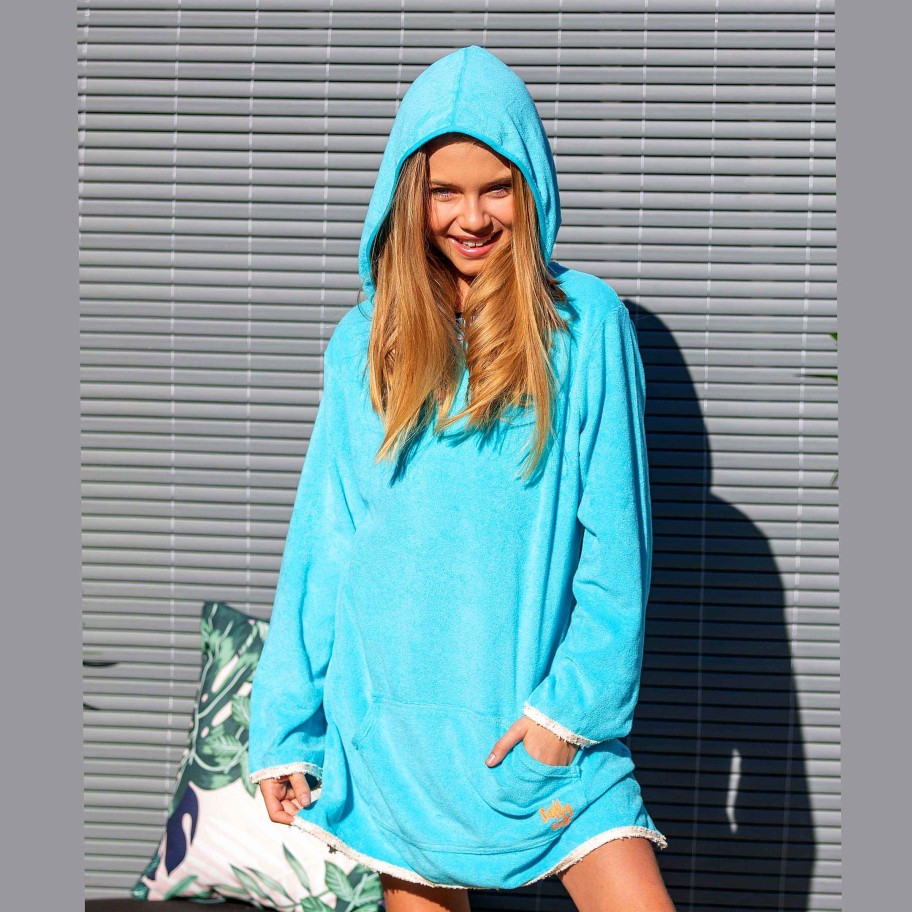 Sista ( Girls Sizes 8-16 ) Salty Ink Kaftan | 1240 Salty Beach Hoodie Coverup