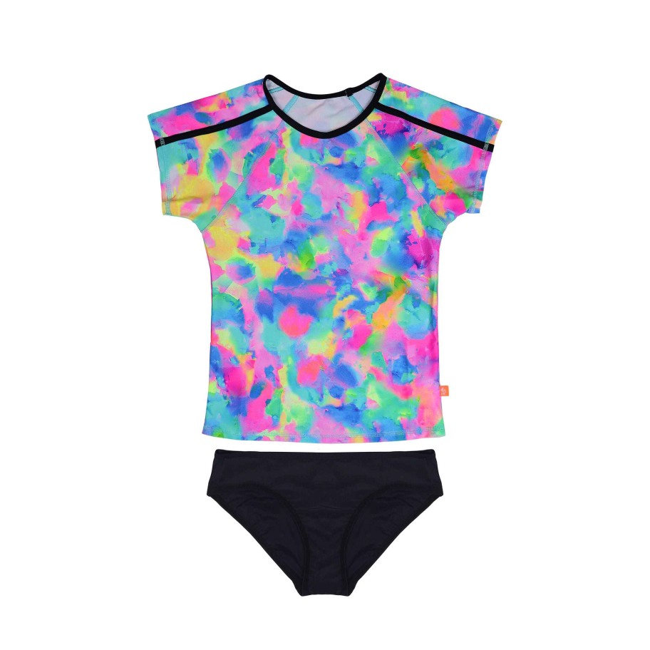 Sista ( Girls Sizes 8-16 ) Salty Ink Rashvest Set | 1284 Jungle Fever Rashvest Set Neon