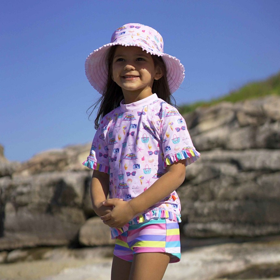 Lil Sista ( Girls Sizes 00-7 ) Salty Ink Rashvest Set | 1148 Miss Sunvest Set Seaside