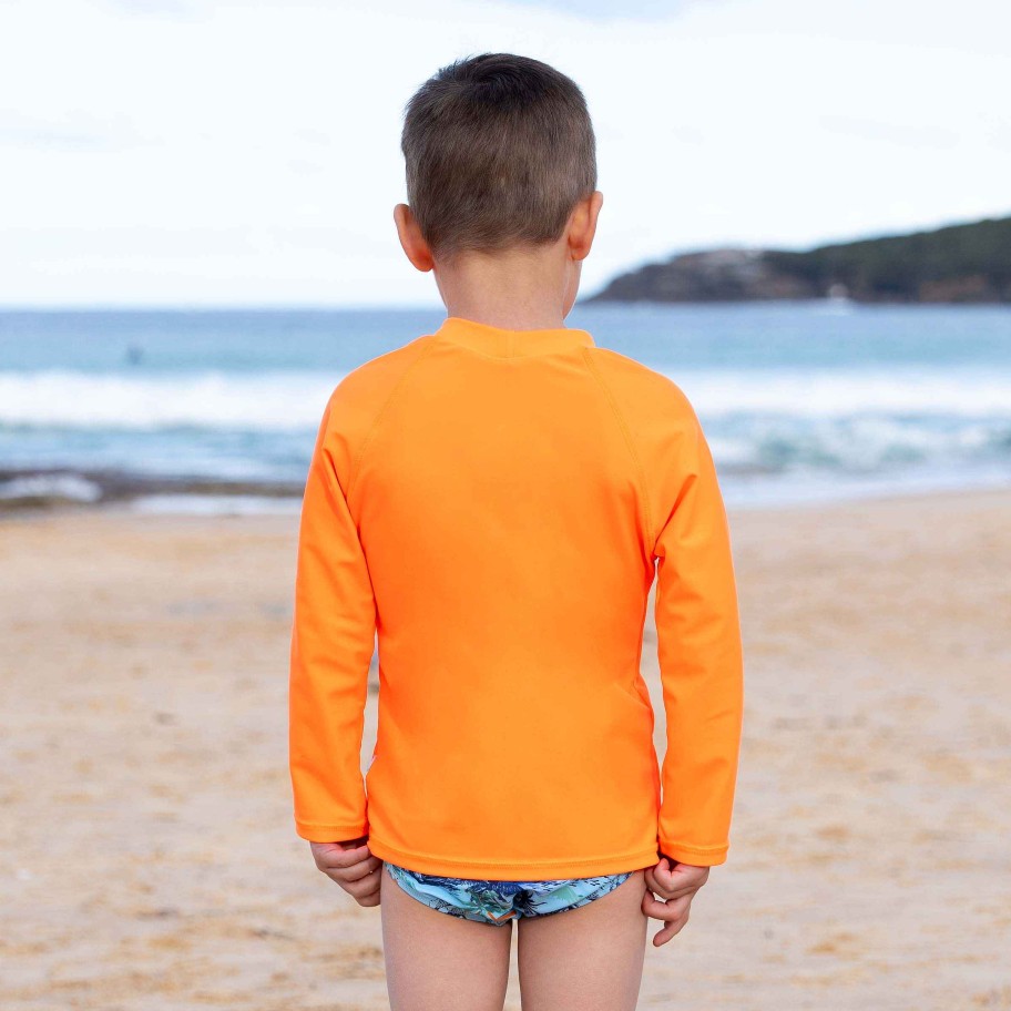 Boys ( Sizes 00-12) Salty Ink Rashvest Set | 417 Plain Salty Long Sleeve Rashvest