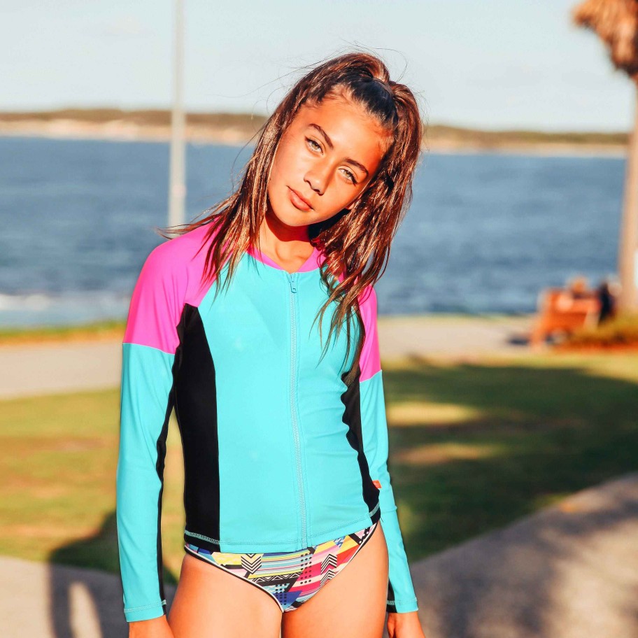 Sista ( Girls Sizes 8-16 ) Salty Ink Rashvest | 1126 Salty Long Sleeve Rashvest