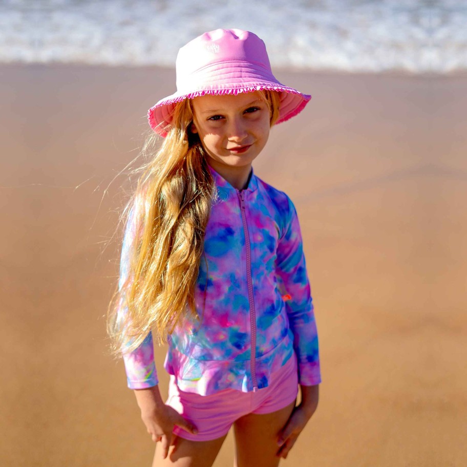 Lil Sista ( Girls Sizes 00-7 ) Salty Ink Rashvest | 125 Miss Magical Long Sleeve Rashvest Rainbow