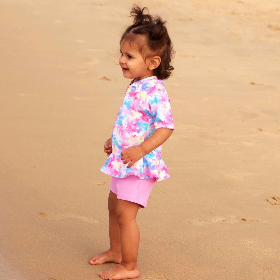 Lil Sista ( Girls Sizes 00-7 ) Salty Ink Playsuit | 1136 Miss Unicorn Playsuit Rainbow