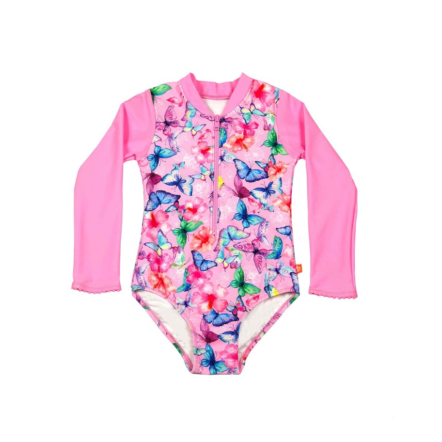 Lil Sista ( Girls Sizes 00-7 ) Salty Ink Sunsuit | 1146 Miss Tahiti Sunsuit Pink