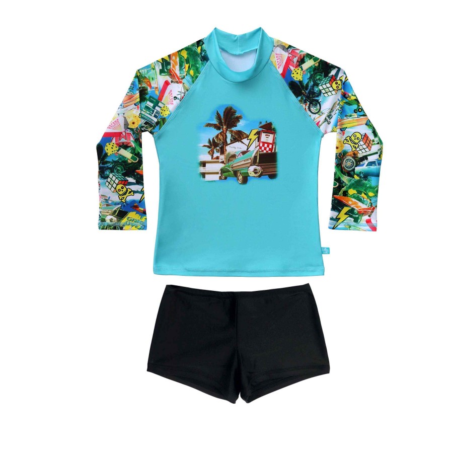 Boys ( Sizes 00-12) Salty Ink Rashvest Set | 410 Up Long Sleeve Rashvest Set Mash