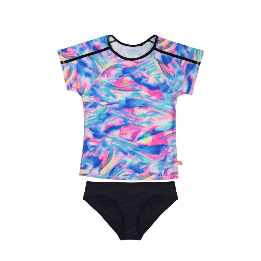 Sista ( Girls Sizes 8-16 ) Salty Ink Sunvest Set | 1284 Rollergirl Rashvest Set Rainbow