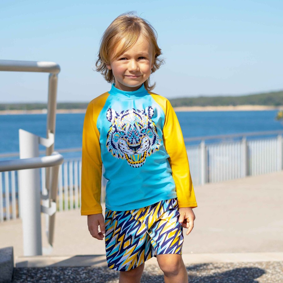 Boys ( Sizes 00-12) Salty Ink Boardshort | 411 Cosmik Roar Boardie