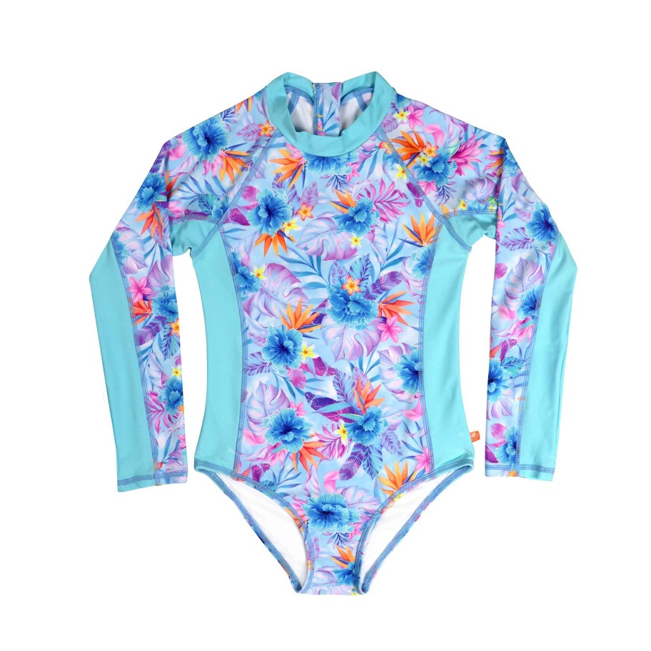 Sista ( Girls Sizes 8-16 ) Salty Ink Surf Suit | 1340 Long Sleeve Surfsuit Calypso