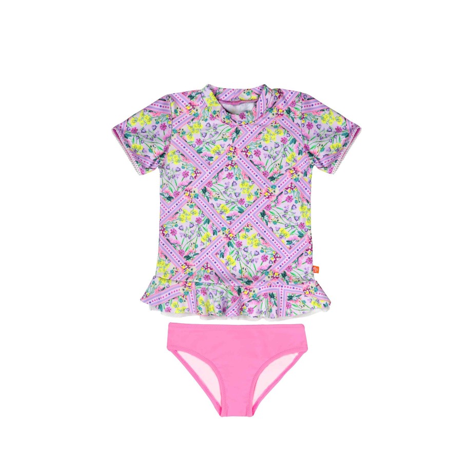 Lil Sista ( Girls Sizes 00-7 ) Salty Ink Rashvest Set | 1219 Miss Posie Sunvest Set Floral