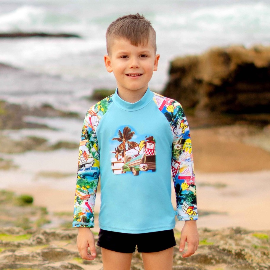 Boys ( Sizes 00-12) Salty Ink Rashvest Set | 410 Up Long Sleeve Rashvest Set Mash