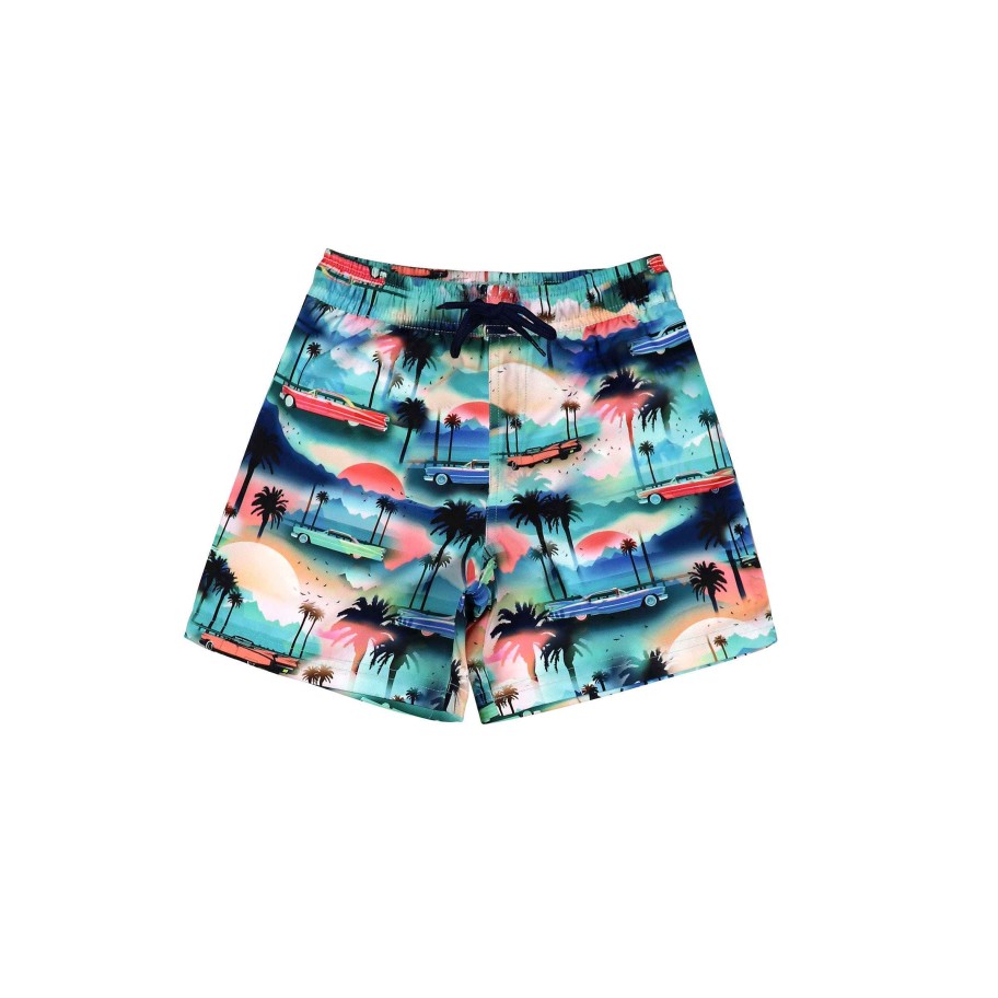 Boys ( Sizes 00-12) Salty Ink Boardshort | 411 Boulevarde Boardie Sunset