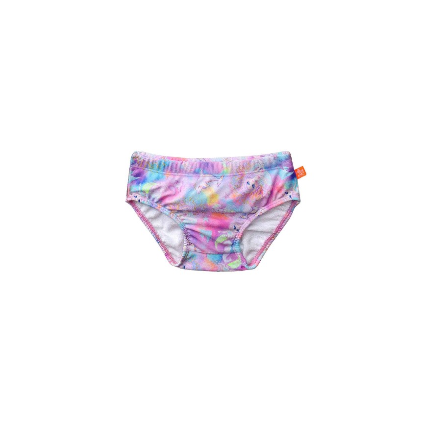 Lil Sista ( Girls Sizes 00-7 ) Salty Ink Swim Pant | 1269 Miss Sea Princess Swim Pant Pink Sea