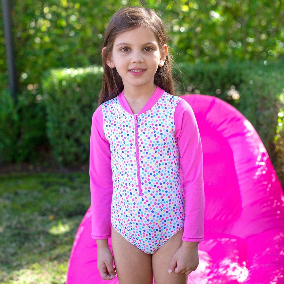 Lil Sista ( Girls Sizes 00-7 ) Salty Ink Sunsuit | 1171 Miss Fruitti Sunsuit Chlorine Resist Fruitti Spot