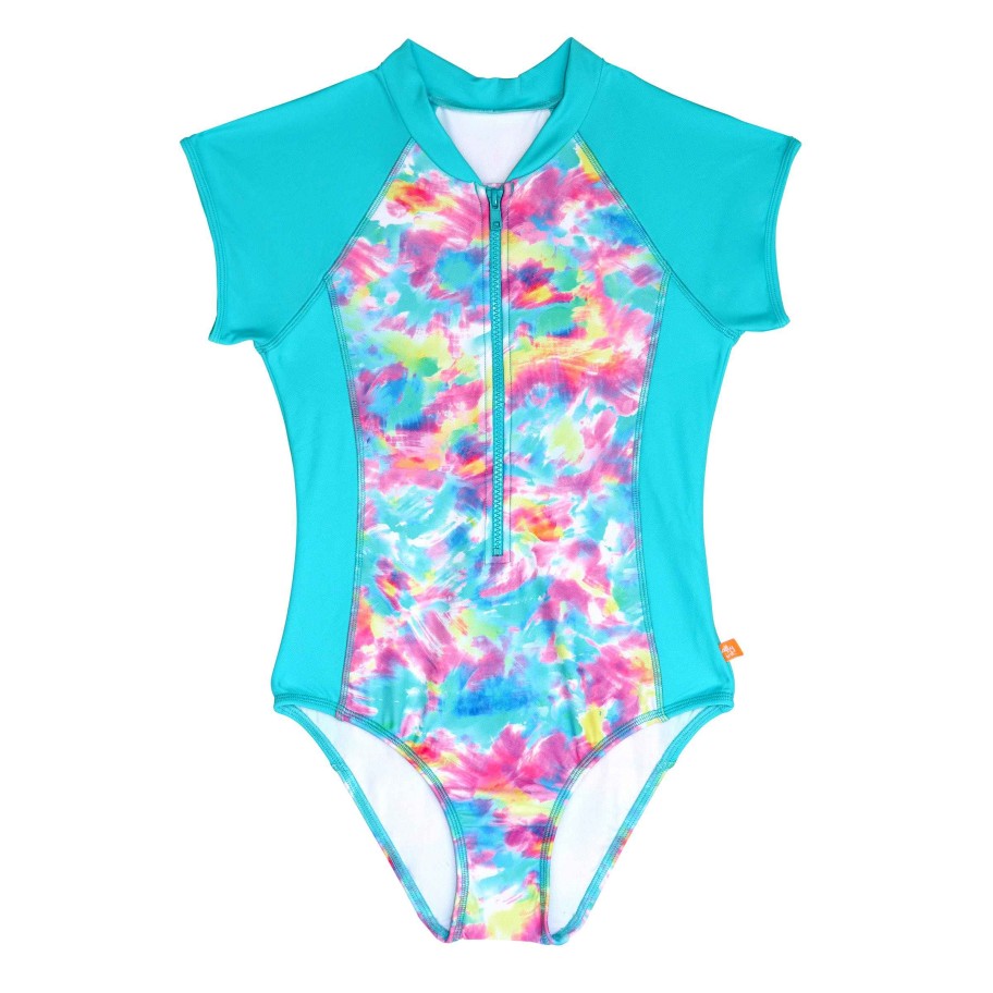 Sista ( Girls Sizes 8-16 ) Salty Ink Surf Suit | 1321 Island Girl Short Sleeve Surfsuit Seaspray