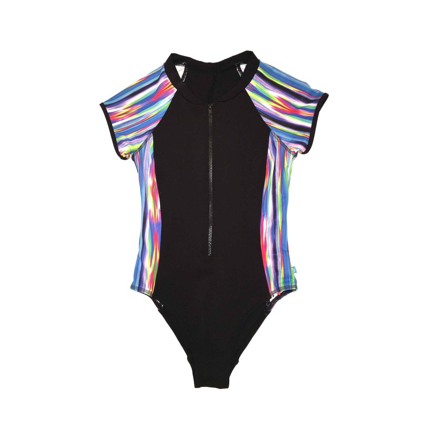 Ladies ( Sizes 6-18 ) Salty Ink Surf Suit | 246 Stripe Surfsuit Sunset