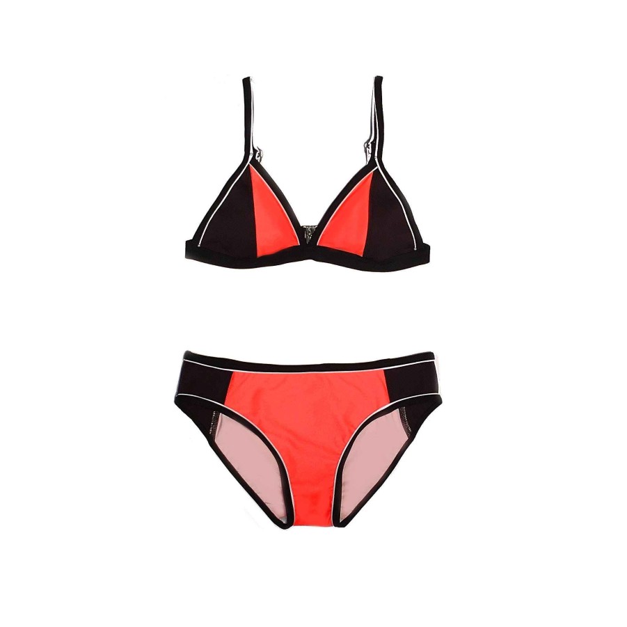 Ladies ( Sizes 6-18 ) Salty Ink Bikini | 211 Plain Summerlandz Tri Bikini Neon Coral