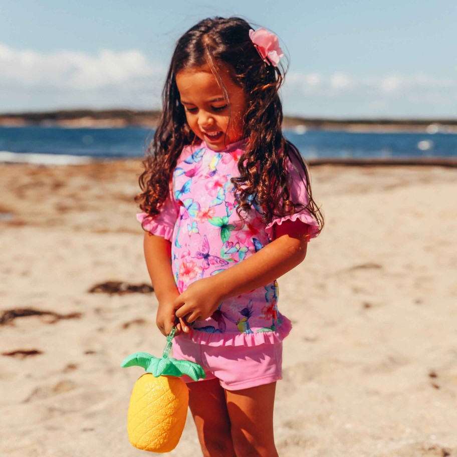 Lil Sista ( Girls Sizes 00-7 ) Salty Ink Rashvest Set | 1148 Miss Tahiti Sunvest Set Pink