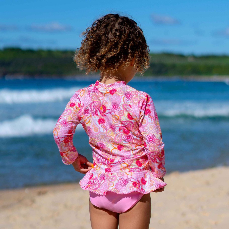 Lil Sista ( Girls Sizes 00-7 ) Salty Ink Sunvest Set | 1396 Miss Long Sleeve Sunvest Set Popsical