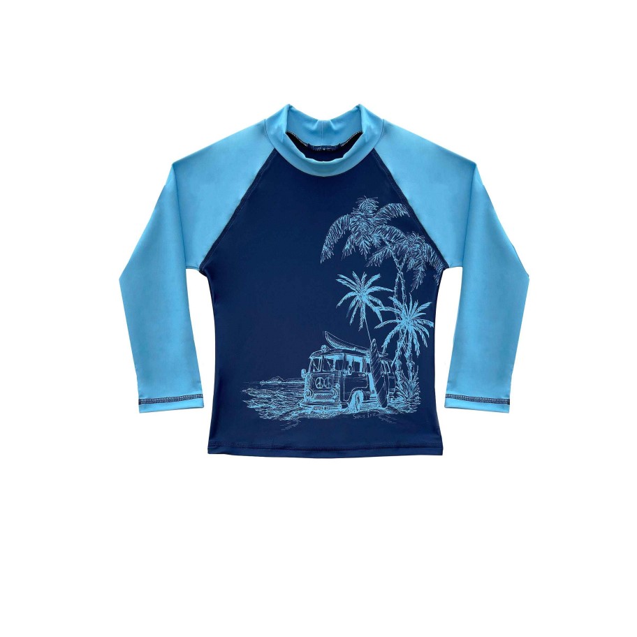 Boys ( Sizes 00-12) Salty Ink Rashvest | 407 Vintage Surf Long Sleeve Rashvest