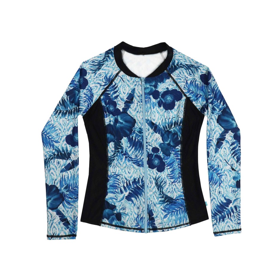 Ladies ( Sizes 6-18 ) Salty Ink Rashvest | 2016 Long Sleeve Rashvest Blue Lagoon