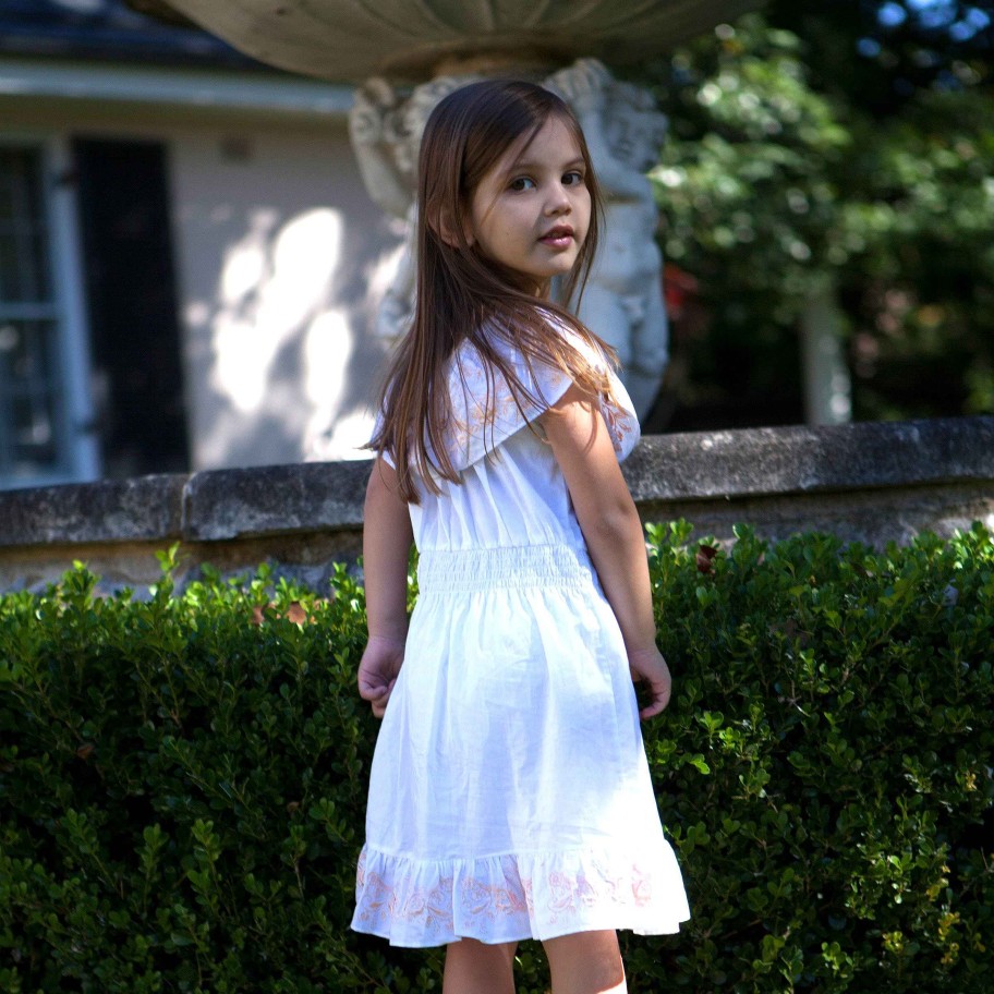 Lil Sista ( Girls Sizes 00-7 ) Salty Ink Sundress | 1122 Miss Camillia Sundress White