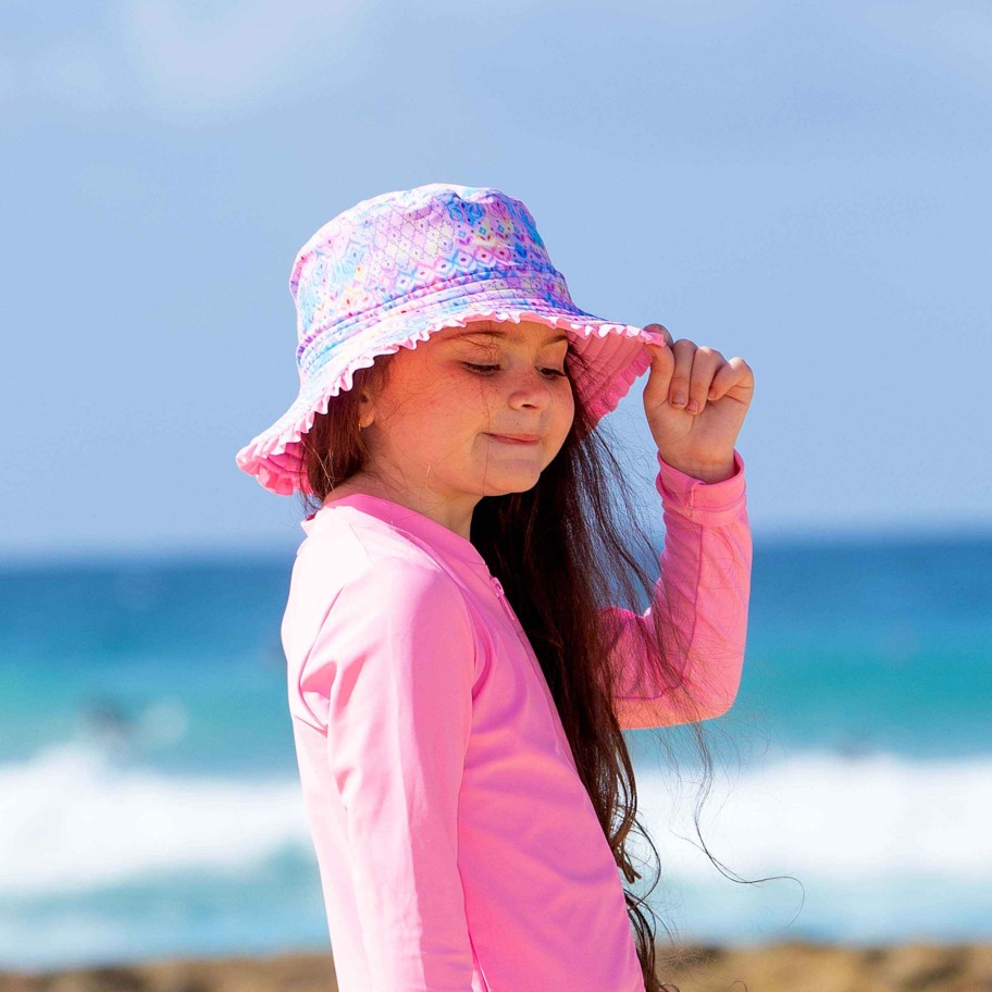 Lil Sista ( Girls Sizes 00-7 ) Salty Ink Swim Hat | 1172 Miss Sweetie Sunhat Sweetiie