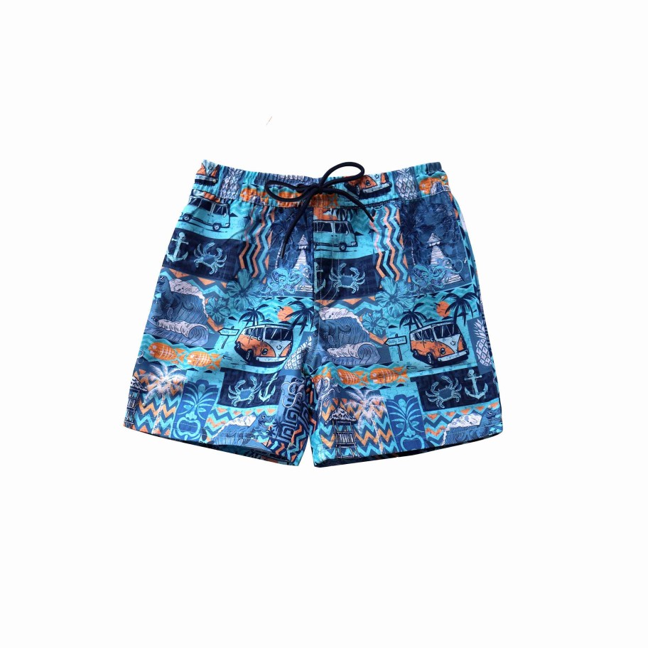 Boys ( Sizes 00-12) Salty Ink Boardshort | 411 Boardie Tiki