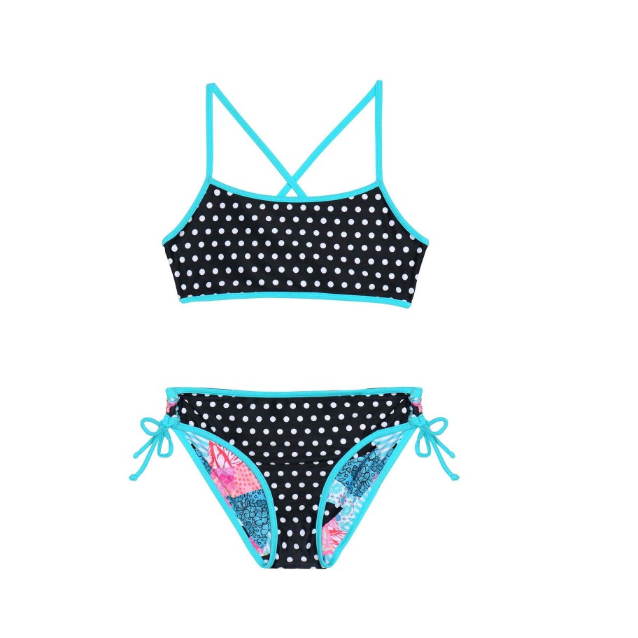 Sista ( Girls Sizes 8-16 ) Salty Ink Bikini | 1334 South Beach Reversible Bikini Blue