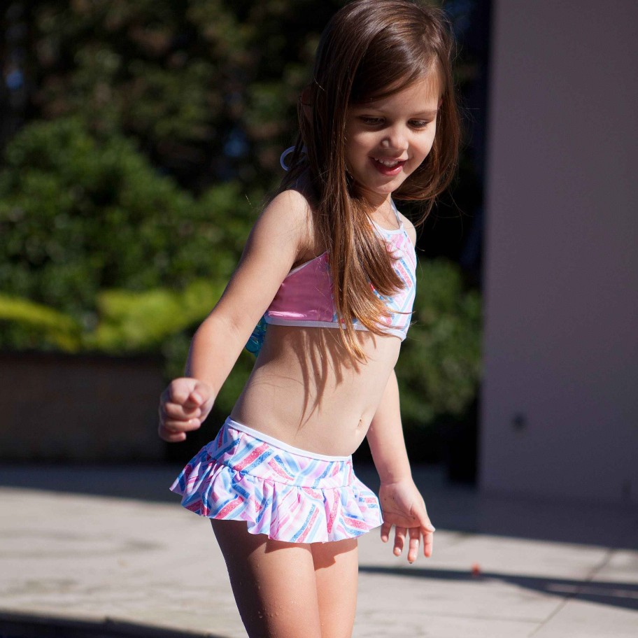 Lil Sista ( Girls Sizes 00-7 ) Salty Ink Bikini | 1006 Miss Sparkle Bikini - Chlorine Resist Pastel Pink