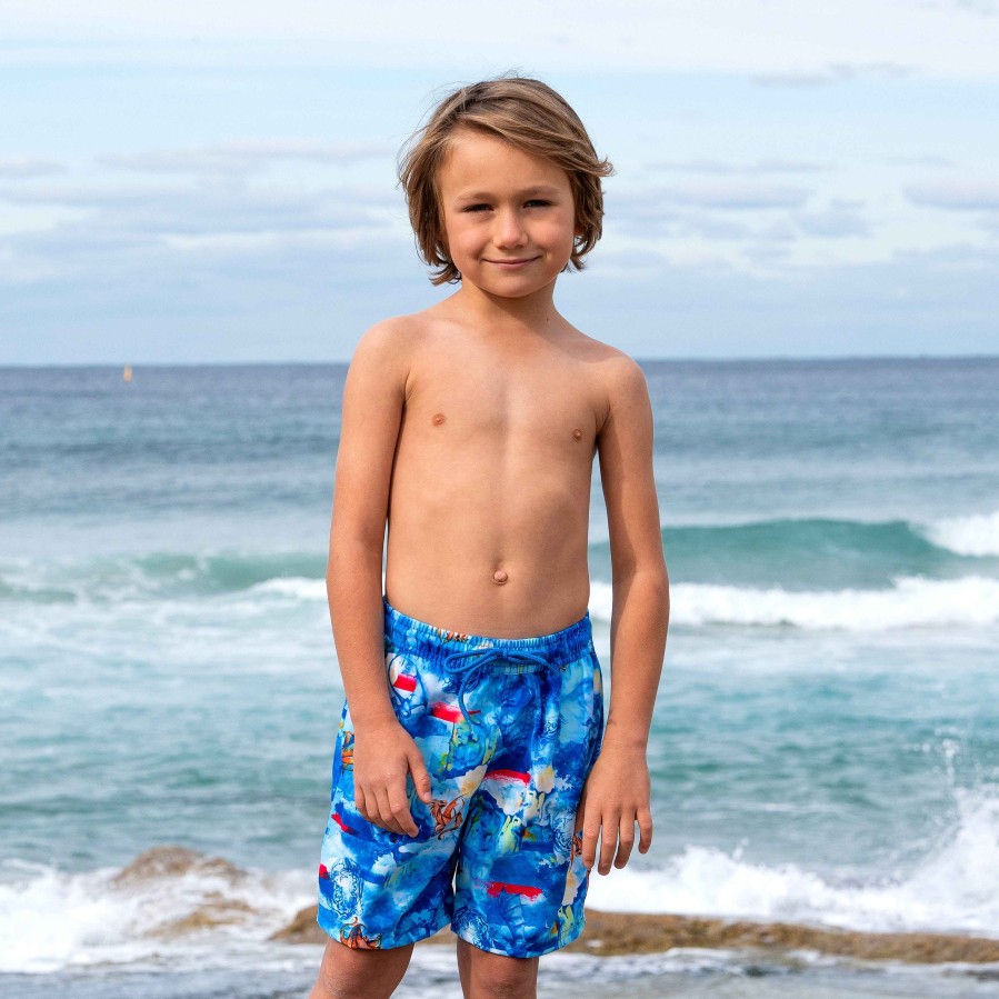 Boys ( Sizes 00-12) Salty Ink Boardshort | 411 Cosmik Boardie Dragon