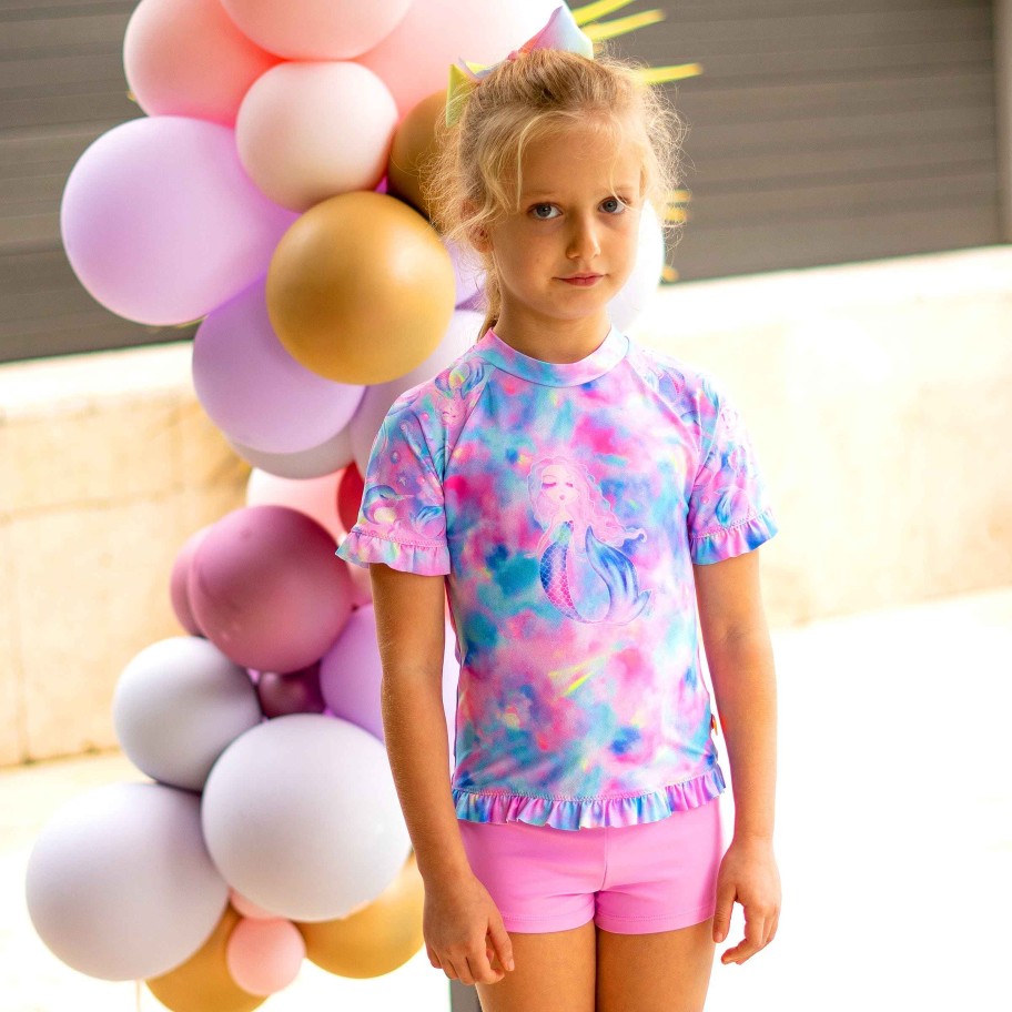 Lil Sista ( Girls Sizes 00-7 ) Salty Ink Rashvest Set | 1365 Miss Magical Short Sleeve Sunvest Set