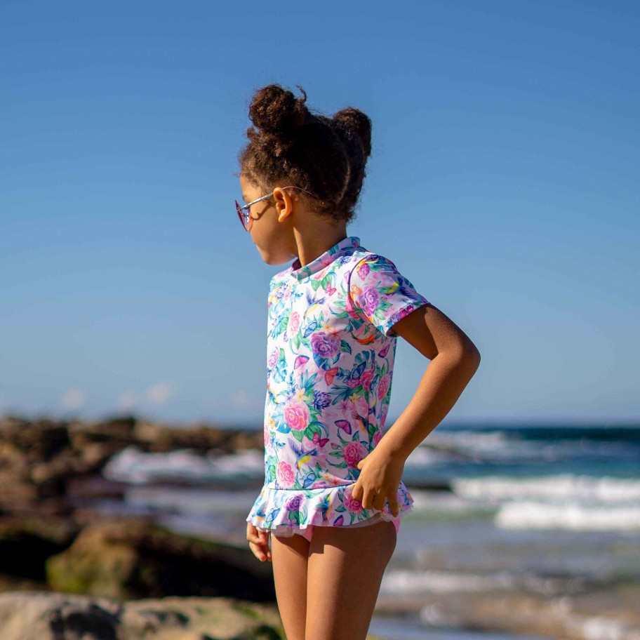 Lil Sista ( Girls Sizes 00-7 ) Salty Ink Rashvest Set | 1328 Miss Sunvest Set Hawaii