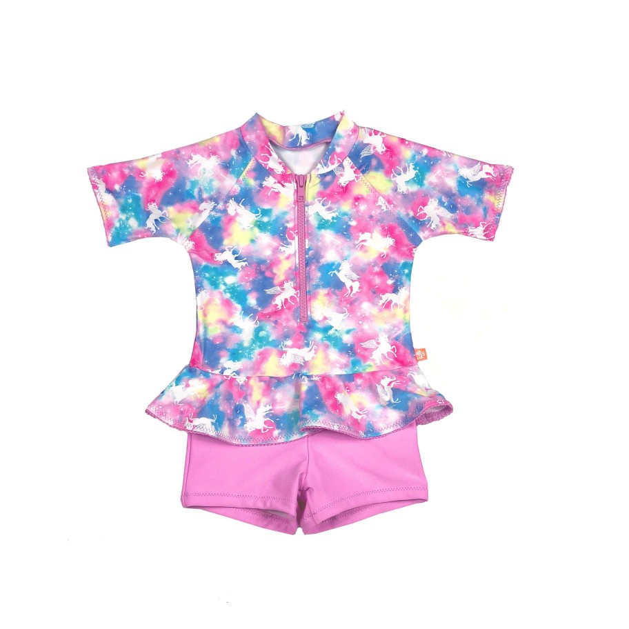 Lil Sista ( Girls Sizes 00-7 ) Salty Ink Playsuit | 1136 Miss Unicorn Playsuit Rainbow