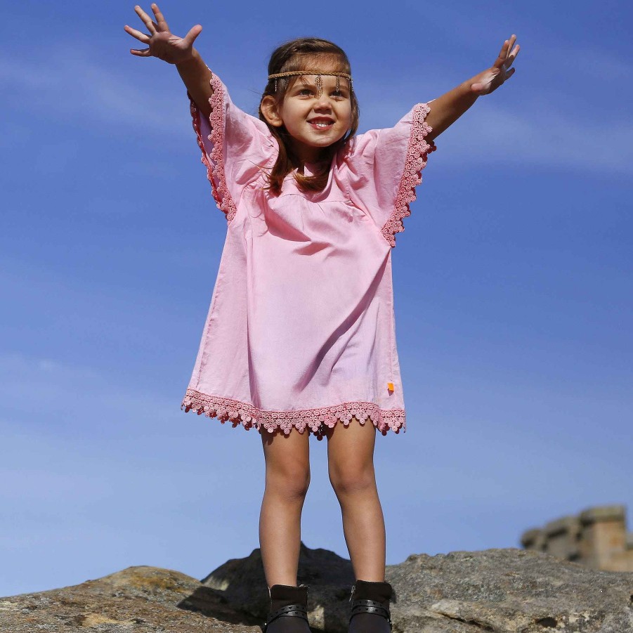 Lil Sista ( Girls Sizes 00-7 ) Salty Ink Coverup | 108 Miss Gypsical Coverup Pink Sugar